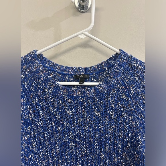 Talbots Open Knit Sweater Medium Petite Blue - Picture 6 of 9